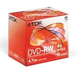 Review TDK Media  / TDK - 10 x DVD-RW - 4.7 GB 4x - jewel case - storage media
