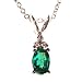 Fine Quality Emerald and Diamond Pendant Necklace, 14k White Gold, 18 Chain (T.w 0.55)