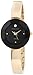 Anne Klein Women's AK/1158BKGB Gold-Tone and Black Dial Bangle Watch with Diamond Accent