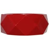 1.25 Wide Diamond Patterned Acrylic Bangle In Red