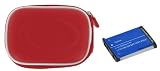 rooCASE 2n1 EVA Hard Shell (Red) Case with Memory Foam and NB-6L 1000MaH Li-Ion Battery for Canon PowerShot SD980IS Digital Camera Blue