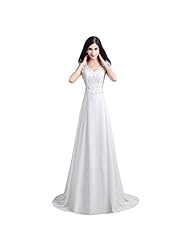 V-neck Mermaid Lace Sleeveless Chiffon Evening Dress/Wedding Party Dress  with a Brush/Sweep Train 