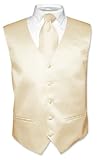 Men's Light BROWN Tie Dress Vest and NeckTie Set for Suit or Tuxedo