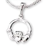 Sterling Silver Claddagh Pendant and 18-inch Chain