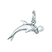 Sterling Silver Dolphin With Pearl Ball Charm