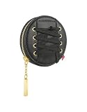 Leonardo Delfuoco Black Round Leather Zip Around Coin Holder