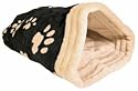 Cushy Cat Bed Bag Black with Beige Paw Prints, Cat bed (36863)