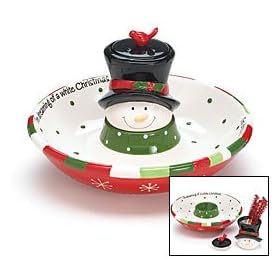 Adorable Holiday Snowman Chip And Dip Set Unique Holiday/Christmas Party Decor