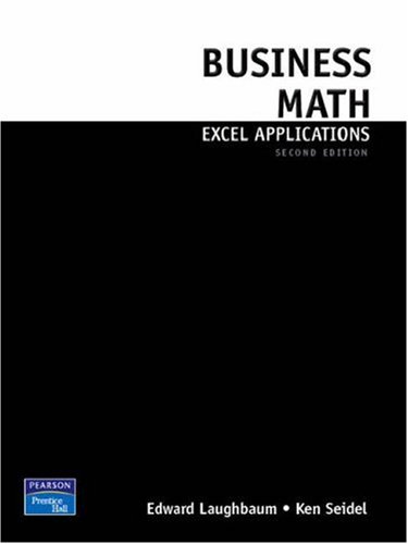 Business Math Excel Applications for Business Mathematics (2nd Edition)