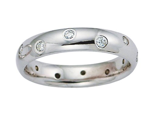 0.24 cts 4mm Round Diamonds Eternity Band - 14kt White or Yellow Gold