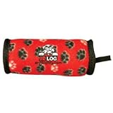Tuffies Junior Log Red Paw Print Dog Toy For Small to Medium Dogs (Red Paw Print - 6 inches)