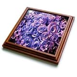 Purple Pink Antique Roses - 8x8 Trivet With 6x6 Ceramic Tile
