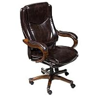 Lane Executive Leather Office Chair with Padded Handle and Waterfall Seat