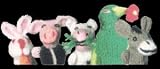 4 Assorted Premium Catnip Barnyard Animals Cat Toy and Treat