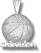 North Carolina Tar Heels Solid Sterling Silver ''CAROLINA'' Basketball Pendant