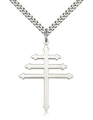 Maronite Cross Pendant, Sterling Silver