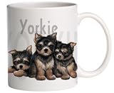 Yorkshire Terrier (Yorkie) Puppies Ceramic Coffee Mug - 11 oz.