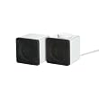 iBUFFALO  �X�s�[�J�[ �L���[�u�^ 3.5mm�~�j�v���O�ڑ� USB�d�� �z���C�g BSSP04UWH