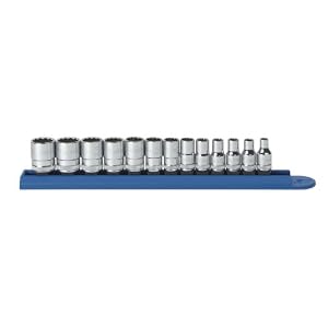GearWrench 80306 13-Piece 1 4-Inch Dr. 12-Point Standard Metric Socket Set by GearWrench