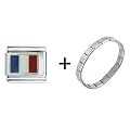 Flag Of France Italian Charm Bracelet