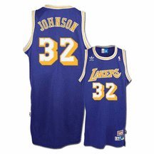 Magic Johnson Los Angeles Lakers #32 Retro Swingman Adidas NBA Basketball Jersey (Purple)