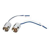 uxcell　1156電球ソケット　プラスチック　ブルー　マット銀色　2個入