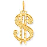14k Large Dollar Sign Pendant