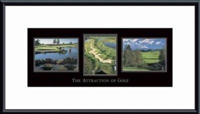 The Attraction of Golf, Art Poster with Metal Frame, poster size: 8