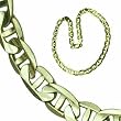 14Kt Yellow Gold Men's Flat Mariner Chain