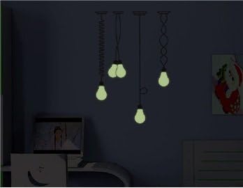 Glow-In-The-Dark Old-Fashioned Light Bulb Design PVC Wall Decal Stickers (100 x 40 cm)