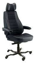 The Controller Office Chair Trimmed in Black Leather and Black Extreme Fabric