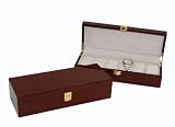 Watch Box for 6 Waches Cherry Finish Gold Tone Hardware with Latch SALE