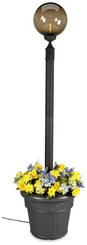 European 00480 Patio Lamp Black Body With Bronze Globe and Planter 85-inches Tall On Sale