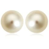 14k White Gold 10-10.5mm South Sea Pearl Stud Earrings