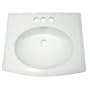 Kingston Brass LBTS22187W34 Courtyard Vitreous China Self-Rimming Countertop Sink with 4-inch Center Faucet Holes