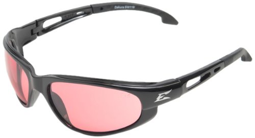 Edge Eyewear SW119 Dakura Safety Glasses, Black with Rose Mirror Lens On Sale