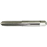 Drillco 2000C Series Carbon Steel Hand Threading Tap, Uncoated (Bright) Finish, Round Shank with Square End, Bottoming Chamfer, 9/16"-18 UNF