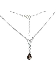 Sterling Silver Celtic Tear Drop Necklace w/ Natural Smoky Topaz, 16 inch long