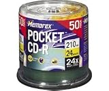 Memorex 24x Write-Once Pocket CD-R Spindle For Data - 50 Disc Spindle