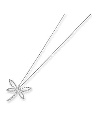 14k White Gold Diamond Fascination 18in Dragonfly Necklace w/ Gift Box. Wt- 1.7g