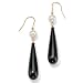 14K Gold Jade Black/Cultured Freshwater Pearl Pierced Earrings