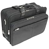 McKlein USA R Series Walton Nylon 17 Expandable Double Compartment Laptop Case w/Removable Sleeve (Black)