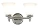 Kenroy Home 80561CH Cairo Two-Light Vanity Light with 6-Inch Frosted White Glass Shades