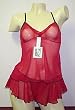 Contessa Di Roma 732 2PC Sheer Mesh Cami/Tap Pants Set in Red