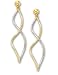 14k Two-Tone Elegant Swirl Drop Earrings