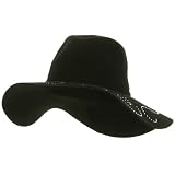 Rhinestone Wool Felt Hat-Black by E4hats