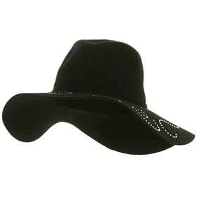 Rhinestone Wool Felt Hat-Black by Black Felt Hats