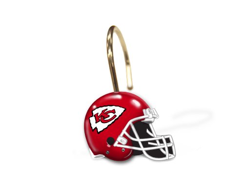 NFL Kansas City Chiefs Set of 12 Shower Curtain Rings