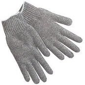 GRAY Medium Weight Cotton String Knit Gloves, Mens size