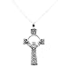 Celtic Cross Pendant - Sterling Silver Irish Celtic Claddagh Cross Knot Pendant and 18 Box Necklace Included